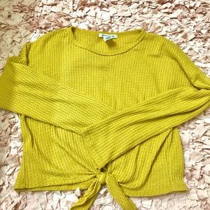 Caution to the Wind yellow knit top